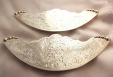 Pair Hansen Western Saddle Manzanillo Corner Plates Silver plate Horse Trim New