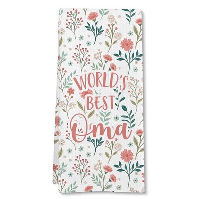 FSTCSV Gifts for Oma Kitchen Towels, Omas Hand 16x24in, Flower 