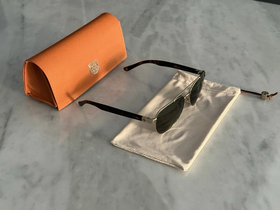 Gafas de sol TORY BURCH TY6070 32729A doradas polarizadas moda piloto aviador 57 mm Foto 3 de 4