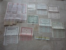 LOT VIEUX PAPIERS ACTION OBLIGATION BON AU PORTEUR ECT...