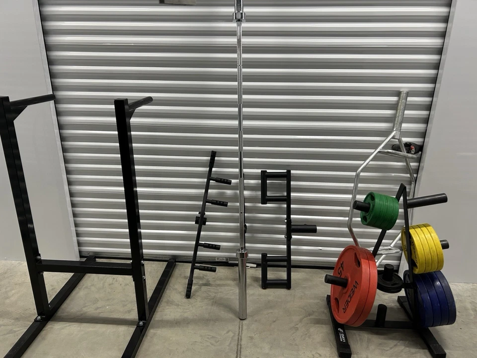 Weight Lifting Equipment - 300#s Of Weights, Bars, Bar attachments, Dip, Trap - Image 2 of 4