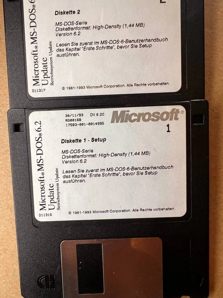 Microsoft MS-DOS 6.22 floppy disk originali 2 set 6 pezzi 1,44 MB - Immagine 3 di 4