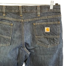 Carhartt Men's Relaxed Fit Straight Leg Dark Wash Denim Jeans