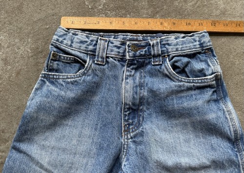 VTG Boys Baggy Blue Jean Carpenter Long Shorts Y2K Distressed Jorts Sz 8 22x10 - Picture 5 of 16