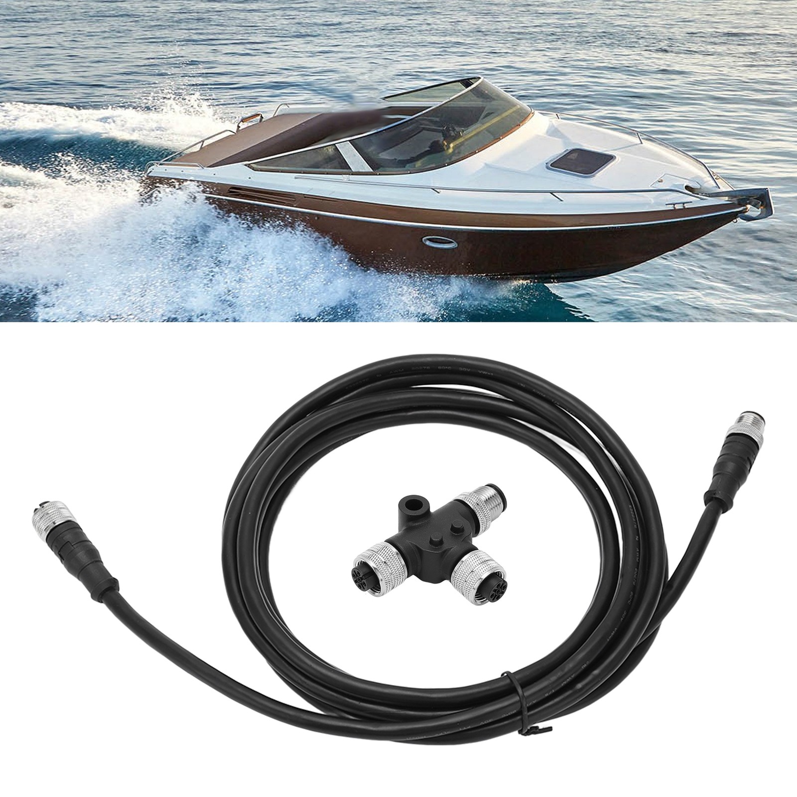 3 Meter Backbone Cable For NMEA 2000 With Tee Connector IP67 Waterproof For Lowr