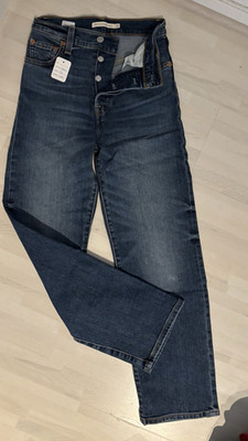 Levi's Ribcage Straight Ankle Damen Jeans dunkelblau W23 L27 Denim