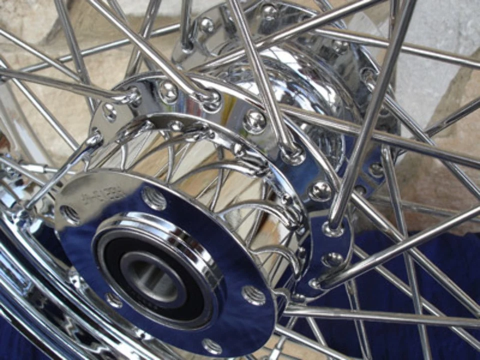 RUEDA DELANTERA 21X3.5" 80 RADIOS 00-07 HARLEY ROAD KING STREET GLIDE TOURING DYNA WG Foto 3 de 4