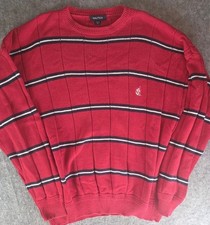 Nautica vintage Sweater Shirt Men's Size XL Red Striped long sleeve