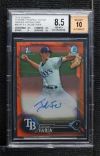 2016 Bowman Chrome Prospects Orange Refractor /25 Jacob Faria BGS 8.5 Auto 0p1e