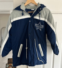 Vintage 90 s Dallas Cowboys Football Zip Up Puffer Jacket Hooded