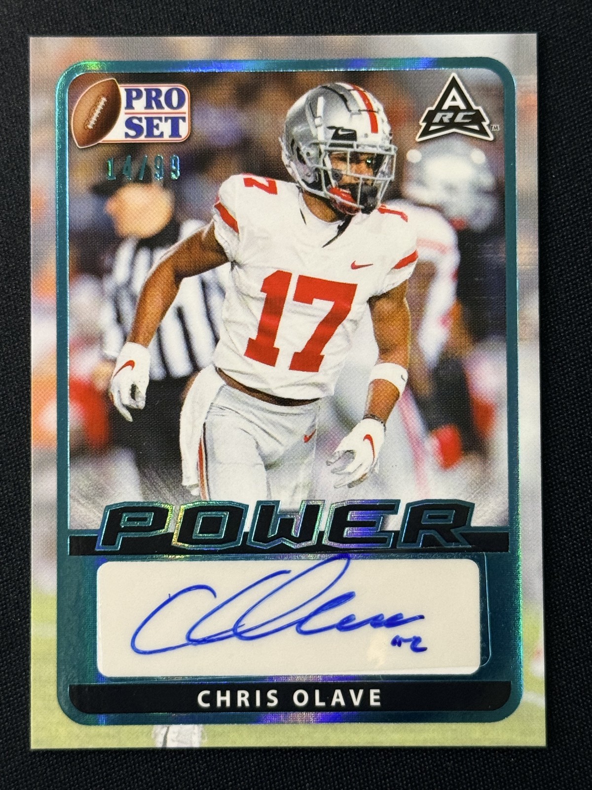 Chris Olave Auto 14/99 - 2021 Leaf Pro Set Power Auto Platinum Spectrum #BA-CO1