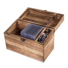 Wood Rustic Trading Deck Box Cards Cards Sports Storage Organizer Boxes Holde...