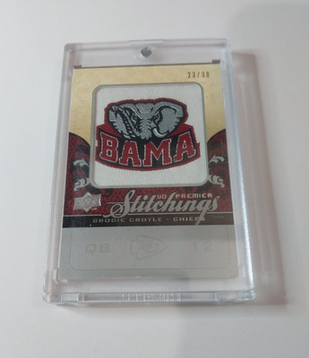 2008 Upper Deck Premier Stitchings Brodie Croyle Alabama Patch Bama Silver /30