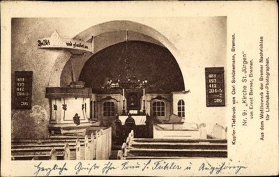 Ak Hansestadt Bremen, Inneres der Kirche St. Jürgen, Wettbewerb,... - 3893535