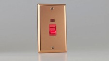 Switch Copper 45A Cooker Urban Polished + Red Insert Varilight XY45N.CU