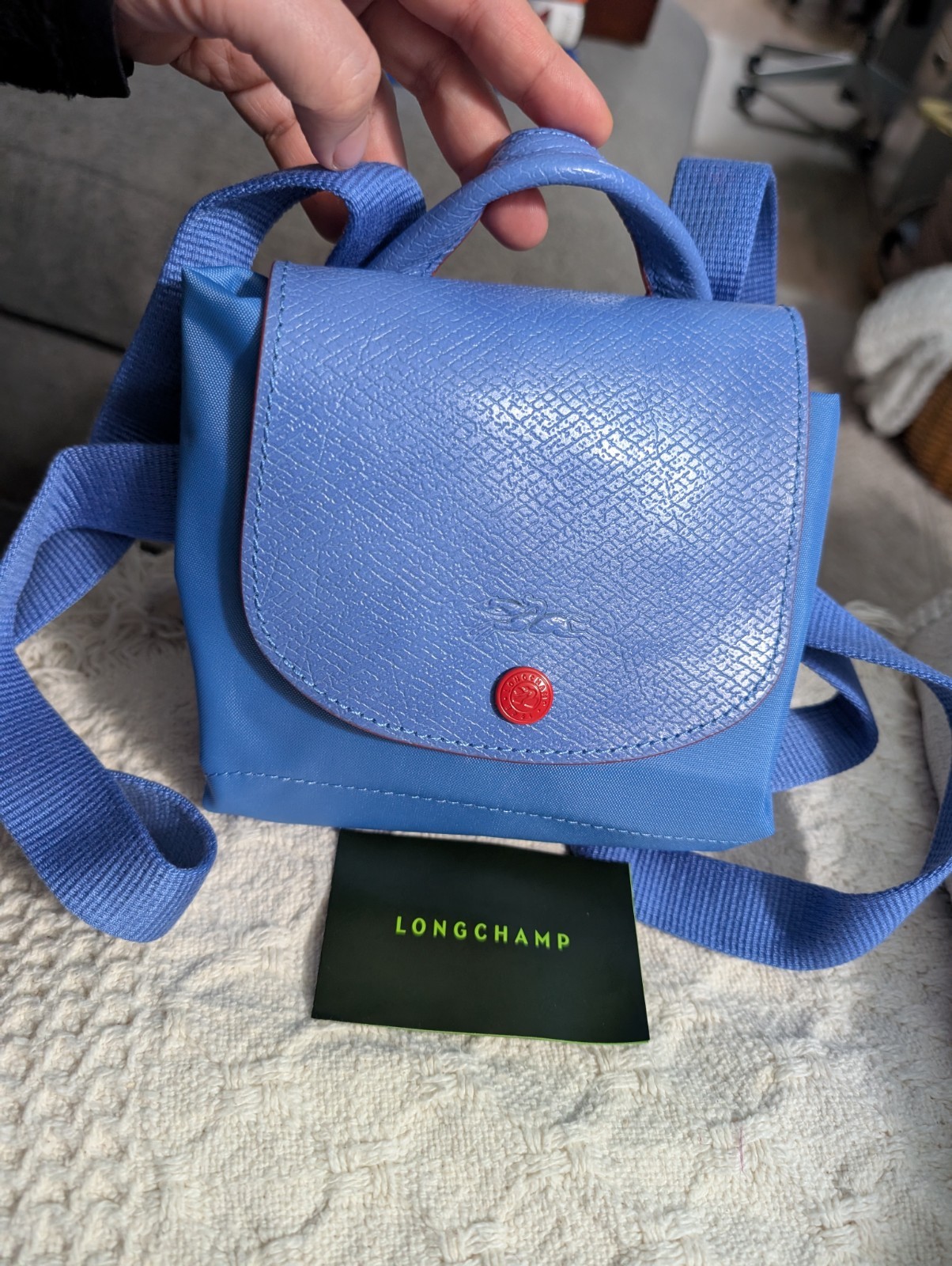 Authentic Longchamp Backpack Myosotis Unused - image 3