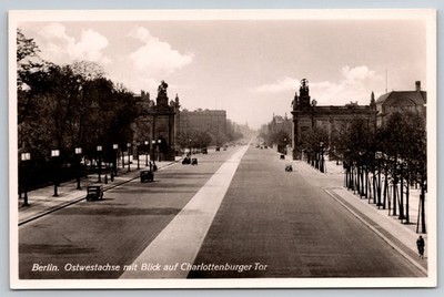 Vintage Berlin Real Photo Postcard Charlottenburger Tor View