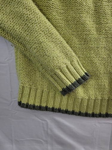 Aerie Sweater Womens Size Large Neon Yellow Green Chunky Cable Knit Crew Neck - Picture 9 of 12