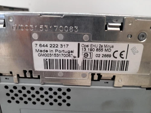 13190855 Sistema Audio/Radio Cd para OPEL MERIVA Cosmo 2005 2692131 - Imagen 3 de 10
