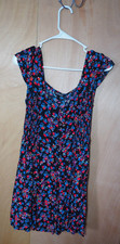 Express Womens Black Floral Print Fit & Flare Dress Size Small