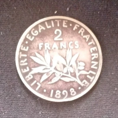 2 Francs France Semeuse 1898 9.91g - Photo 1/2