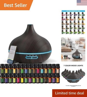 Elegant Ultrasonic Diffuser: 550ml with 30 Essential Oils & Peaceful Operation