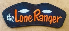 THE LONE RANGER logo figure embroidered Patch Silver Wild West Cowboy mask title