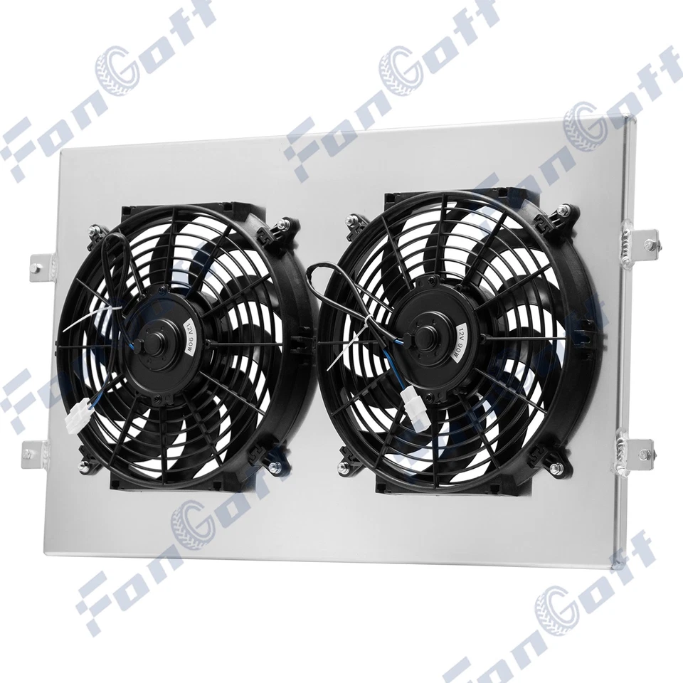 Aluminum Shroud +2x12"Fan For 1988-1995 Chevy C1500/C2500 C3500 K1500 K2500 5.0L - Image 4 of 4
