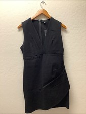 Lulus Black Sleeveless Stretch Crepe Sheath Dress Size L