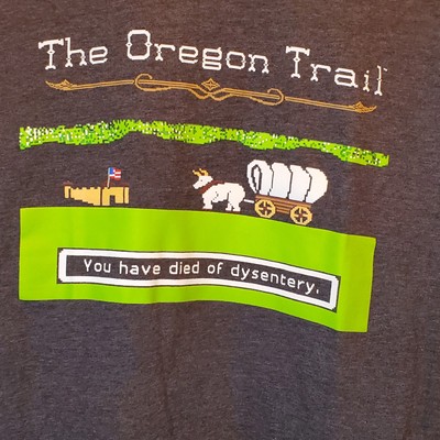 The Oregon Trail: You Have Died Of Dysentery Large Heather Charcoal T-Shirt