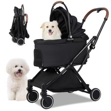 Pet Stroller for Small Dogs Cats Gravity Foldable 3 in 1 Dog Stroller wit...