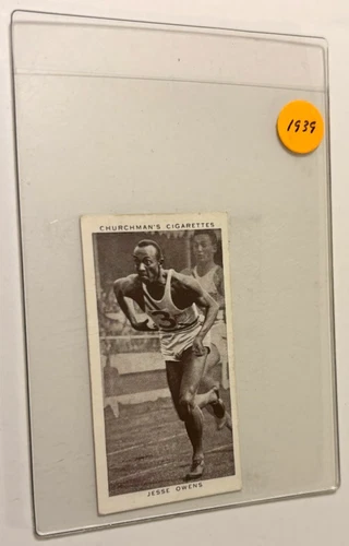 Jesse Owens 1939 Churchman's Cigarettes UK Vintage King Of Speed #45 Card VG-EX