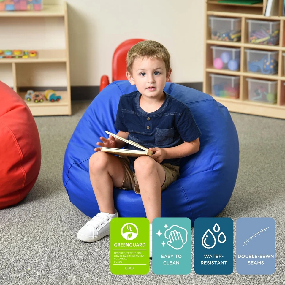 Bolsa de Frijoles Redonda 26", Silla Bolsa de Frijoles con Cubierta Resistente al Agua para Niños, Flexi... Foto 3 de 4