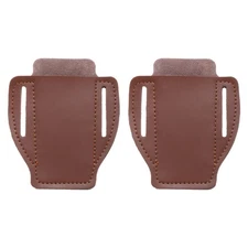 2pcs Leather Pocket Knife Sheath 4.7" x 3.8" for EDC Folding Knife, Dark Brown