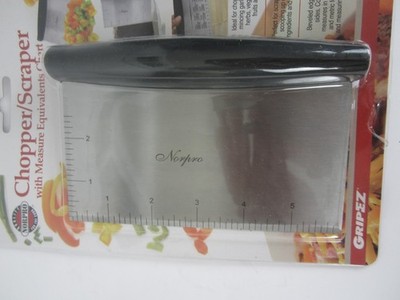 Norpro Vegetable Chopper Stainless Steel Bench Scraper Measuring Guide 6'' x 4''