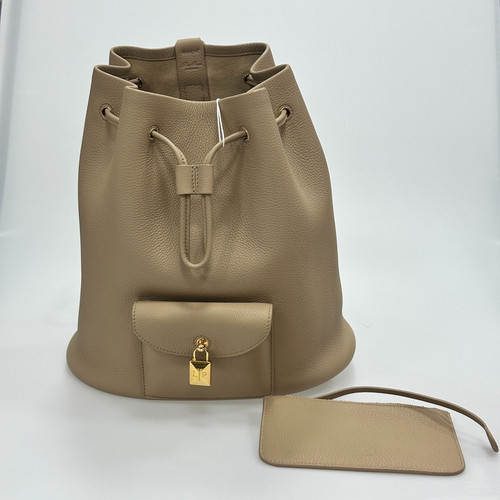 Loro Piana Extra Bucket Backpack Leather Drawstring Bag Italy Pouch