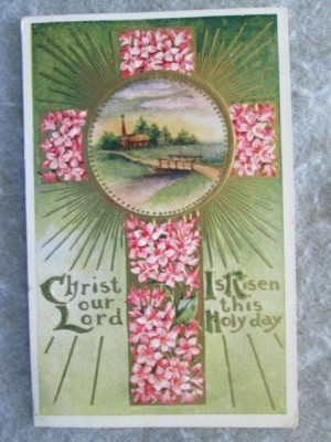 Antique Christ Our Lord Is Risen This Holy Day Postcard 1910