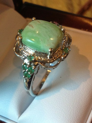 ANILLO UTAH VARISCITA 4,15 CTS, ESMERALDA ZAMBIA EN PLATINO, PLATA DE LEY TALLA 10 - Imagen 3 de 8