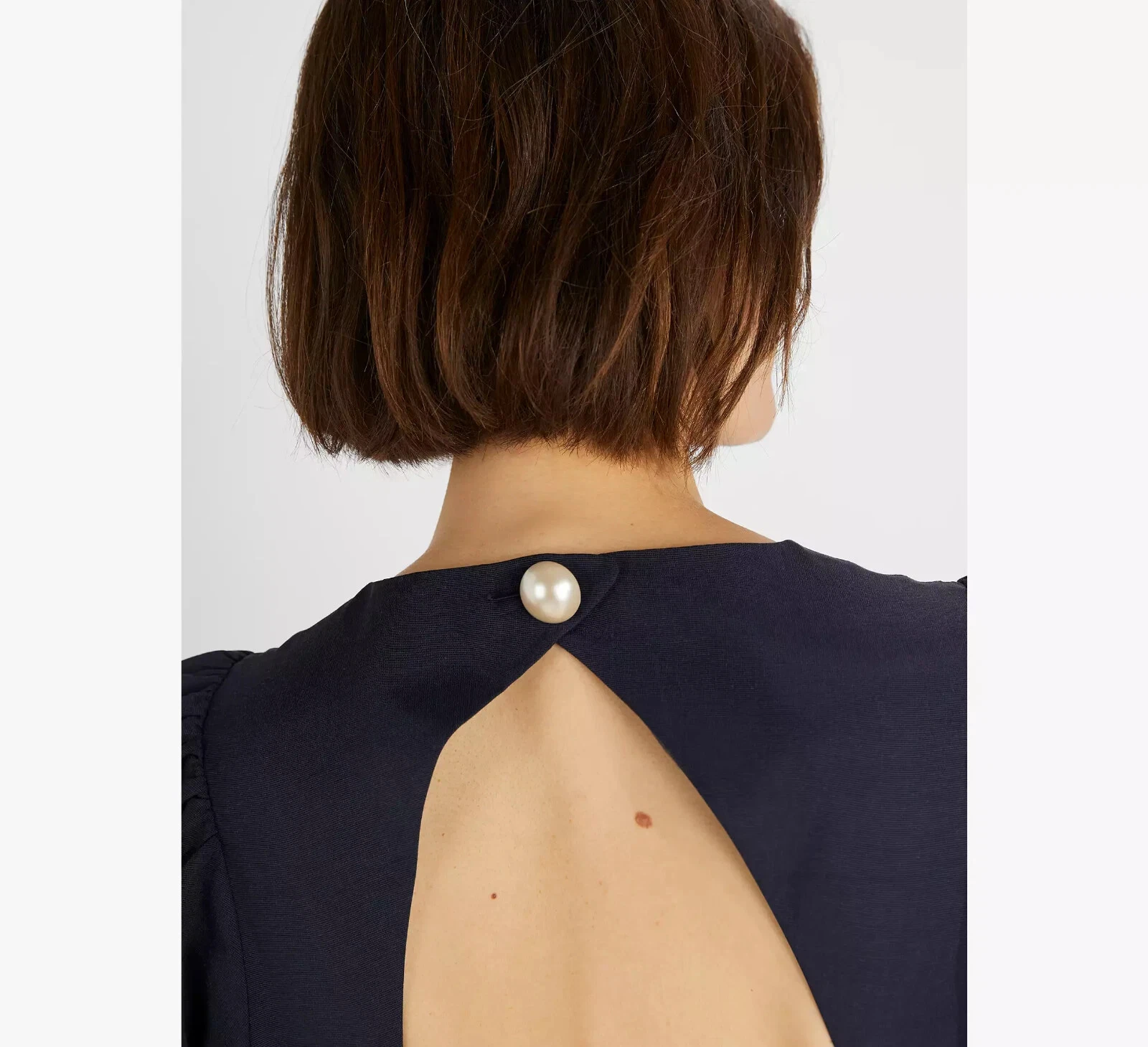 Abito Kate Spade impreziosito da perle schiena aperta nuovo con etichette nuovo UK 12 blu navy prezzo consigliato £ 350