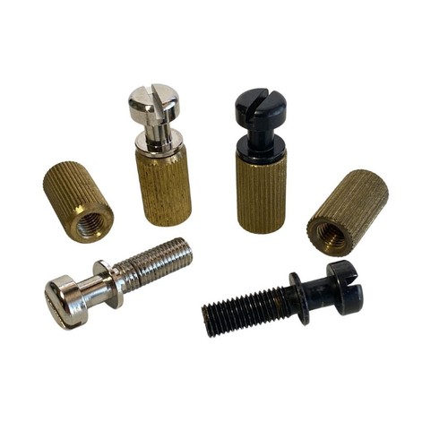 (1) Chrome & (1) Black Tailpiece Stud and Anchor Sets USA 5/16-24 Thread - Picture 2 of 2