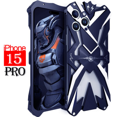 For iphone 15 Pro Powerful Shockproof Metal Armor Case Cover Aluminum Bumper