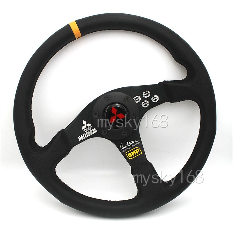 OMP Sport Mitsubishi ralliart 345MM/14INCH leather Car Steering