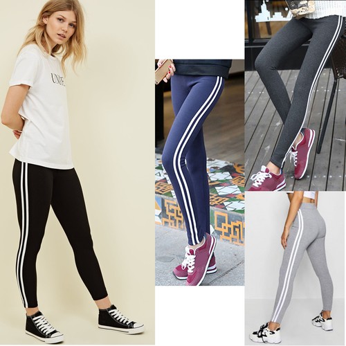 Womens Gym Joggers STRIPES Trousers 