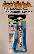 FOAM-TAC CRAFT GLUE - 2oz TUBE! Clear, Fast, Waterproof, Flexible -SHIPPING INCL