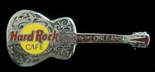 Hard Rock Cafe Pin NOLA New Orleans Silver Dobro Guitar w/HRC Logo #11042 Cool!