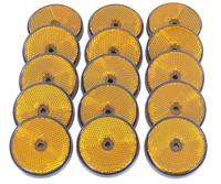 15 X RüCkstrahler Gelb Ø 60Mm Reflektor Seitenstrahler Katzenaugen AnhäNger LKW