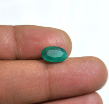 Natural Zambian Green Emerald 2.55 Crt Faceted Oval Cut Shape Loose Gemstone