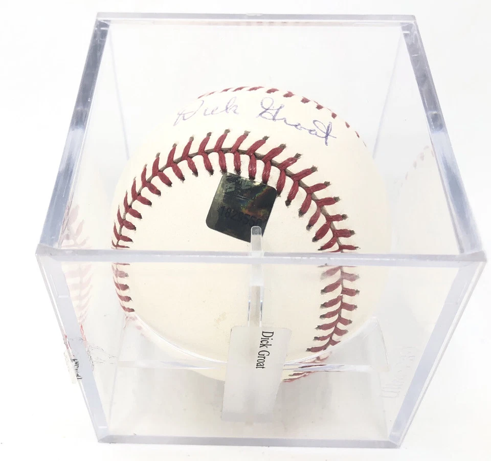 Бейсбольный мяч с автографом Дика Гроата из MLB TOPPS ARCHIVES RESERV 2001 OML - Изображение 4 из 4