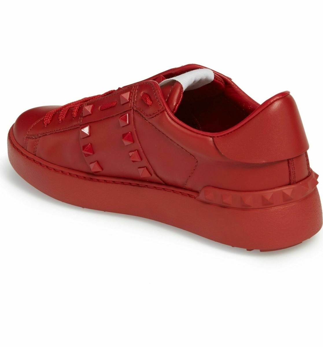 VALENTINO GARAVANI Rockstud Red Leather Woman Sneakers EU 40 | eBay