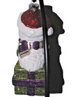Cute Snowy Arctic Owl Purple Scarf Present bow Radko Celebrations Xmas Ornament — photo 2